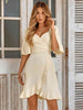 Smocked Tie Back Ruffle Hem Dress -BazaarBey - www.shopbazaarbey.com