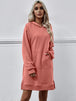 Slit Long Sleeve Hooded Dress with Pocket -BazaarBey - www.shopbazaarbey.com