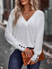 V-Neck Long Sleeve Top Trendsi