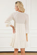 Tie Neck Balloon Sleeve Mini Dress -BazaarBey - www.shopbazaarbey.com