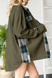 Plaid Button Down Collared Jacket Trendsi