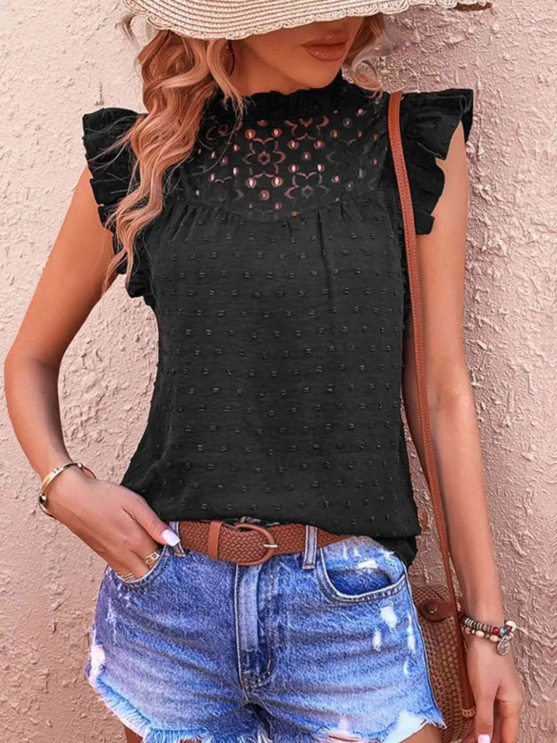 Butterfly Sleeve Top Trendsi