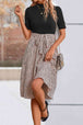 Printed Short Sleeve Belted Dress -BazaarBey - www.shopbazaarbey.com