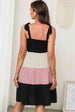 Color Block Tie Shoulder Tiered Dress -BazaarBey - www.shopbazaarbey.com