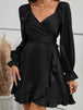 Flounce Sleeve Ruffled Mini Dress -BazaarBey - www.shopbazaarbey.com