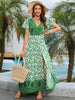Bohemian Surplice Neck Split Maxi Dress Bazaarbey