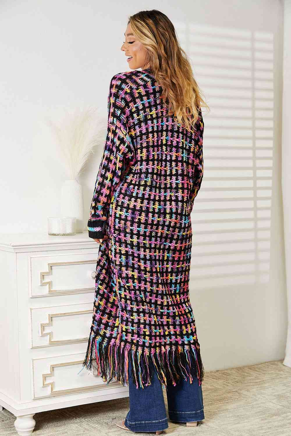   Multicolored   Hem Cardigan Trendsi