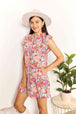  Floral Tie Neck Cap Sleeve Dress -BazaarBey - www.shopbazaarbey.com