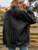 Dropped Shoulder Denim Jacket with Pockets Bazaarbey