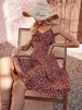 Printed  Tie Back Knee-Length Dress -BazaarBey - www.shopbazaarbey.com