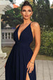 Sleeveless Plunge Neck Slit Maxi Dress Bazaarbey