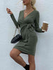 Long Sleeve Tied Mini Dress -BazaarBey - www.shopbazaarbey.com