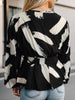 Printed Tie Front Lace Detail Cardigan Bazaarbey