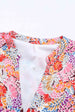 Floral Notched Neck Flounce Sleeve Shift Dress -BazaarBey - www.shopbazaarbey.com