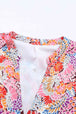 Floral Notched Neck Flounce Sleeve Shift Dress -BazaarBey - www.shopbazaarbey.com
