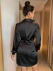 Tie Front Dropped Shoulder Shirt Dress -BazaarBey - www.shopbazaarbey.com