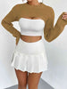 Distressed Long Sleeve Cropped Sweater Trendsi