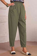 Elastic Waist Pocket Tapered Pants Bazaarbey