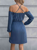 Cold-Shoulder  Mini Dress -BazaarBey - www.shopbazaarbey.com