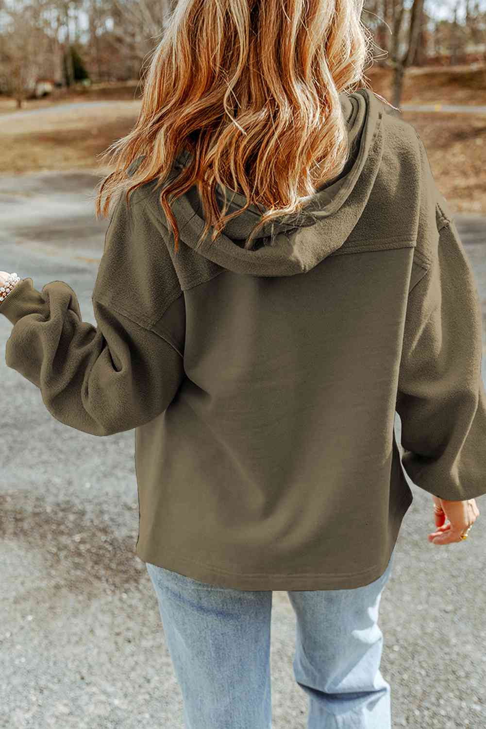 Zip-Up Drawstring Hooded Jacket Bazaarbey