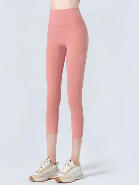 Wide Waistband Cropped Sports Leggings Bazaarbey