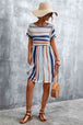 Striped Round Neck Dress -BazaarBey - www.shopbazaarbey.com