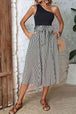 Striped One-Shoulder Slit Dress Bazaarbey