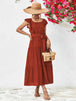Tie Belt Ruffled Tiered Dress -BazaarBey - www.shopbazaarbey.com