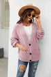 Button Up Drop Shoulder Long Sleeve Cardigan Trendsi