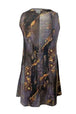 Abstract Print Round Neck Sleeveless Dress with Pockets -BazaarBey - www.shopbazaarbey.com