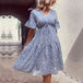 Floral Flounce Sleeve V-Neck Dress -BazaarBey - www.shopbazaarbey.com