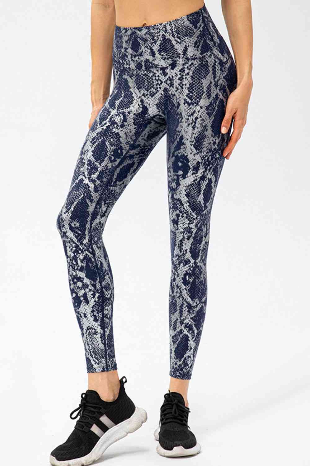 Animal Print Slim Fit Wide Waistband Long Sports Pants Bazaarbey