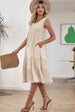 Smocked Waist Sleeveless Tiered Dress with Pockets -BazaarBey - www.shopbazaarbey.com