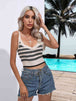 Striped Cropped Knit Tank Trendsi