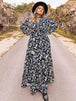 Plus Size Long Sleeve Maxi Dress -BazaarBey - www.shopbazaarbey.com