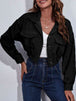 Collared Neck Dropped Shoulder Buttoned Jacket Bazaarbey
