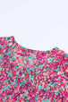 Floral Smocked V-Neck Flounce Sleeve Dress -BazaarBey - www.shopbazaarbey.com
