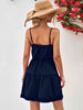 Frill Trim Spaghetti Strap Mini Dress -BazaarBey - www.shopbazaarbey.com