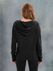 Waffle-Knit Drawstring Drop Shoulder Hoodie Trendsi