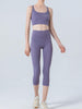 Wide Waistband Cropped Sports Leggings Bazaarbey