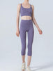 Wide Waistband Cropped Sports Leggings Bazaarbey
