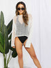 Long Sleeve Round Neck Openwork Cover-Up Trendsi