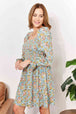  Floral Smocked Flounce Sleeve Square Neck Dress -BazaarBey - www.shopbazaarbey.com