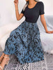 Printed Round Neck Pleated Dress -BazaarBey - www.shopbazaarbey.com