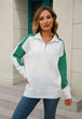 Two-Tone Collared Neck Dropped Shoulder Knit Top Trendsi