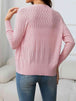 V-Neck Long Sleeve Buttoned Knit Top Trendsi