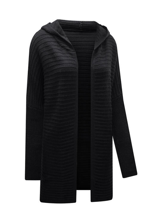 Open Front Longline Hooded Cardigan Bazaarbey