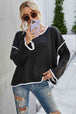 Round Neck Dropped Shoulder Sweater Bazaarbey