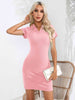  Short Sleeve Bodycon Dress -BazaarBey - www.shopbazaarbey.com