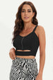 Zip-Up Cutout Sleeveless Knit Top Trendsi